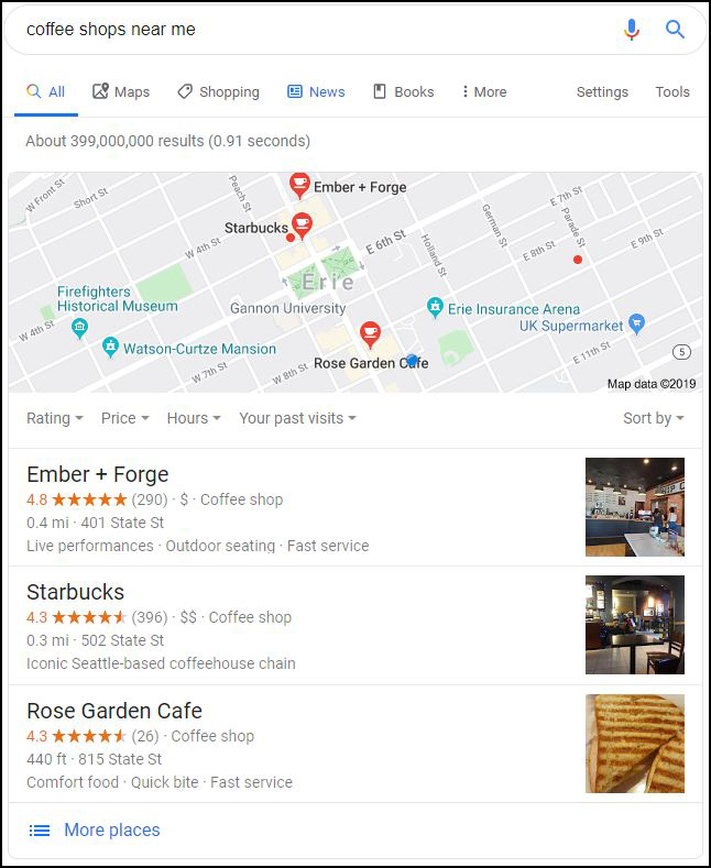 Google Local 3-Pack Example